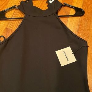 superdown Revolve Tegan Wrap Mini Dress Black